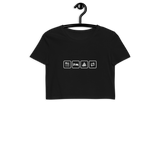 Essen, Schlafen, Poop-Emoji, Wiederholung - Bio-Crop-Top