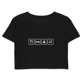 Essen, Schlafen, Poop-Emoji, Wiederholung - Bio-Crop-Top