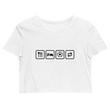 Essen, Schlafen, Fußball, Wiederholung - Bio-Crop-Top
