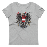 Österreichischer Adler in Ketten / Enganliegendes Öko-Shirt für Damen