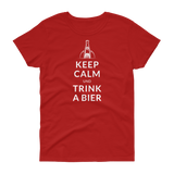 Keep calm und trink a Bier / Kurzärmeliges T-Shirt für Damen