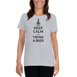 Keep calm und trink a Bier / Kurzärmeliges T-Shirt für Damen
