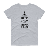 Keep calm und trink a Bier / Kurzärmeliges T-Shirt für Damen
