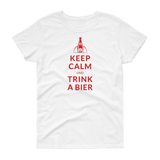 Keep calm und trink a Bier / Kurzärmeliges T-Shirt für Damen