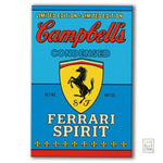 Canvas Kunstwerk auf Holzrahmen – Ferrari x Campbell's
