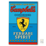 Canvas Kunstwerk auf Holzrahmen – Ferrari x Campbell's