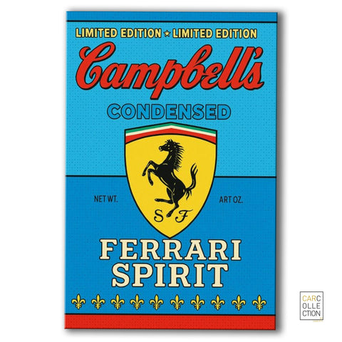 Canvas Kunstwerk auf Holzrahmen – Ferrari x Campbell's