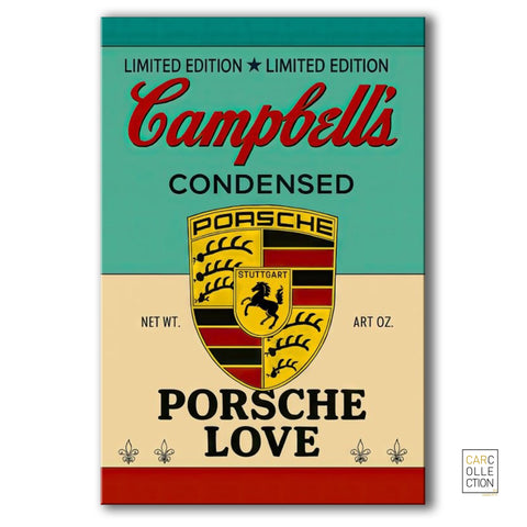 Canvas Kunstwerk auf Holzrahmen – Porsche x Campbell's