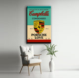 Canvas Kunstwerk auf Holzrahmen – Porsche x Campbell's