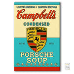 Canvas Kunstwerk auf Holzrahmen – Porsche Soup x Campbell's