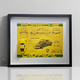 PORSCHE Carrera RS 2.7 gelb/grün