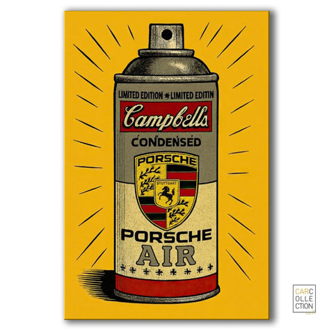 Canvas Kunstwerk auf Holzrahmen – Porsche Air x Campbell's