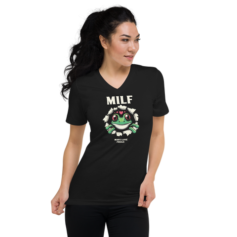 MILF - Man i love Frogs mit V-Ausschnitt