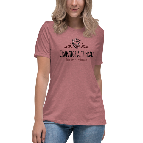 Grantige alte Frau / Lockeres Damen-T-Shirt