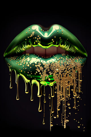 LIPS No. 15, gold / green