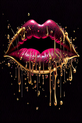 LIPS No. 18, gold / magenta