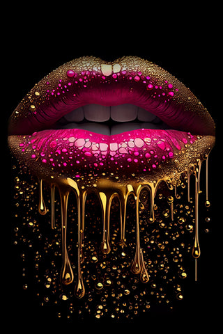 LIPS No. 19, gold / magenta