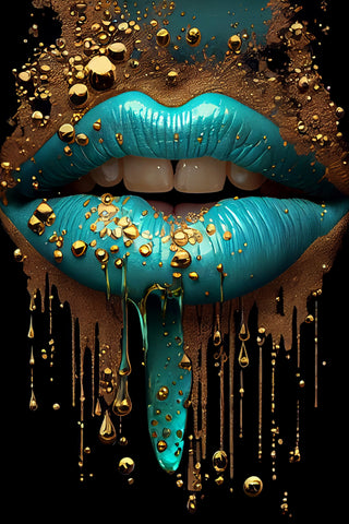 LIPS No. 24, gold / türkis
