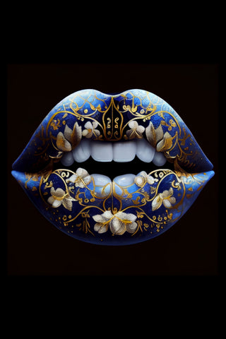 LIPS No. 28, lue / floral