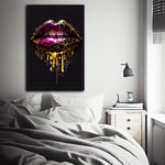 LIPS magenta / gold FRAME