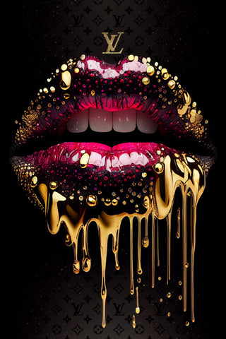 LIPS No. 6, magenta / gold / LV