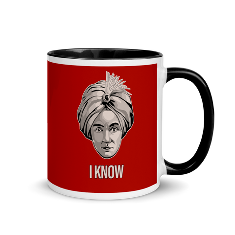 Gedankenleser Tasse I know. mit farbiger Innenseite - 