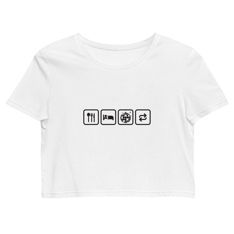 Eat, Sleep, Party, Repeat - Bio-Crop-Top