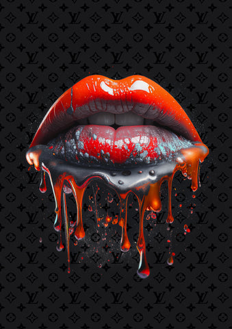 LIPS rot/grau - LV Pattern