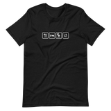 Essen, Schlafen, Grillen, Wiederholung - Unisex-T-Shirt