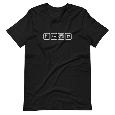 Essen, Schlafen, Poker, Wierholung -  Premium Unisex-T-Shirt