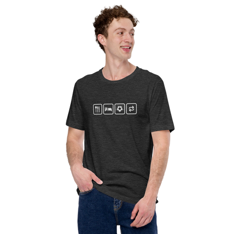 Essen, Schlafen, Fußball, Wiederholung - Premium Unisex-T-Shirt