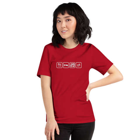Essen, Schlafen, Poker, Wierholung -  Premium Unisex-T-Shirt
