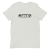 Essen, Schlafen, Grillen, Wiederholung - Unisex-T-Shirt