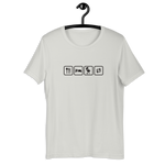 Essen, Schlafen, Grillen, Wiederholung - Unisex-T-Shirt