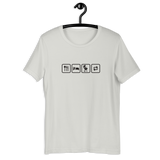 Essen, Schlafen, Grillen, Wiederholung - Unisex-T-Shirt