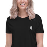 Schwarzes Herz / Stick / Crop-Top