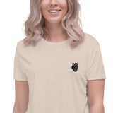Schwarzes Herz / Stick / Crop-Top