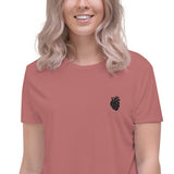 Schwarzes Herz / Stick / Crop-Top