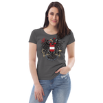 Österreichischer Adler in Ketten / Enganliegendes Öko-Shirt für Damen