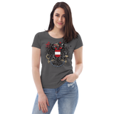 Österreichischer Adler in Ketten / Enganliegendes Öko-Shirt für Damen