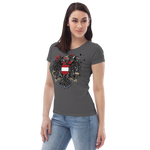 Österreichischer Adler in Ketten / Enganliegendes Öko-Shirt für Damen