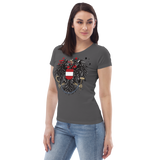 Österreichischer Adler in Ketten / Enganliegendes Öko-Shirt für Damen