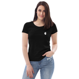 Schwarzes Herz - Enganliegendes Öko-T-Shirt für Damen
