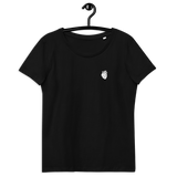 Schwarzes Herz - Enganliegendes Öko-T-Shirt für Damen