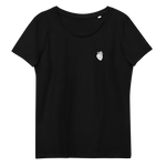 Schwarzes Herz - Enganliegendes Öko-T-Shirt für Damen