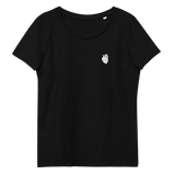Schwarzes Herz - Enganliegendes Öko-T-Shirt für Damen