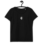 Schwarzes Herz - Enganliegendes Öko-T-Shirt für Damen