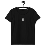 Schwarzes Herz - Enganliegendes Öko-T-Shirt für Damen