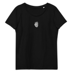 Schwarzes Herz - Enganliegendes Öko-T-Shirt für Damen