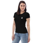 Schwarzes Herz - Enganliegendes Öko-T-Shirt für Damen